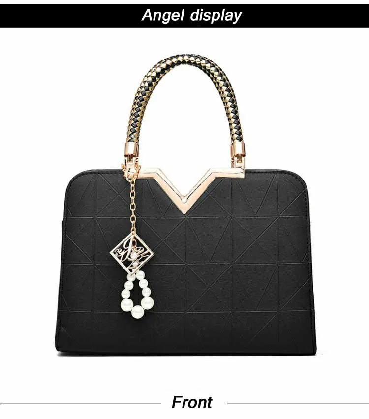 Women's Luxury Designer PU Leather Shell Tote Famous Brand Handbag for Women 2019 Lady Office Black White Crossbody Shoulder Bag (12)