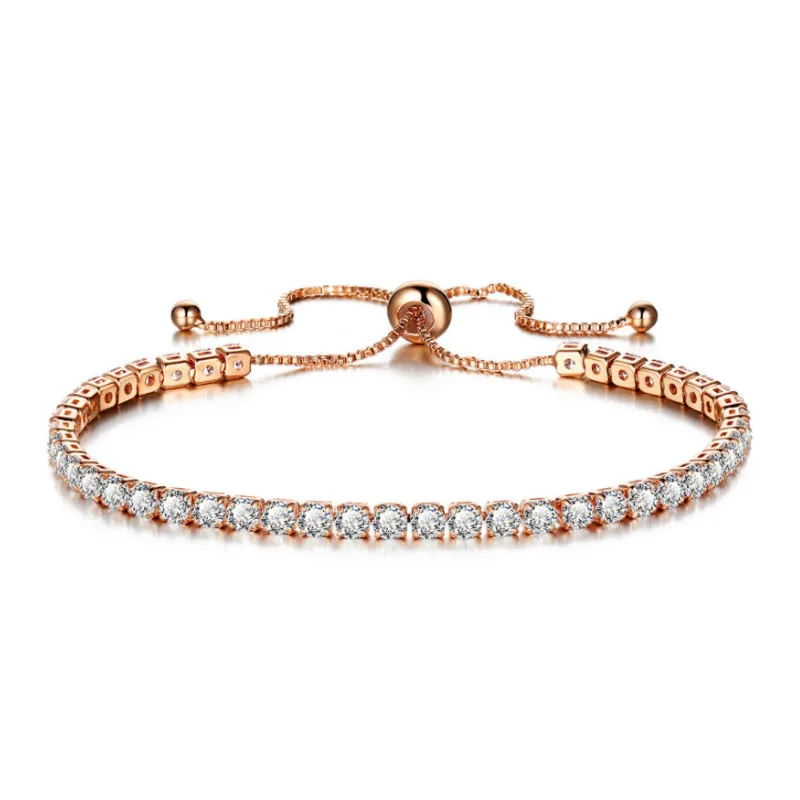 Trend Zircon Charm Bracelets For Women Bracelet &amp Bangle Adjustable Gold Tension Setting Wedding Daily Jewelry Anniversary Gift |