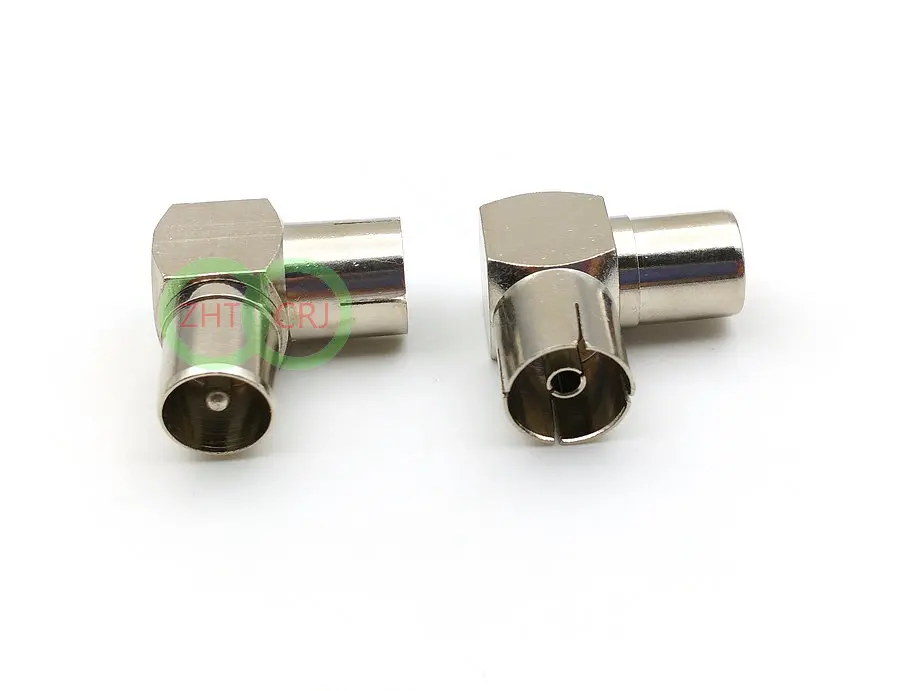 100 pcs copper Right Angle TV Adapter. Male / Female. TV Adapter M/F