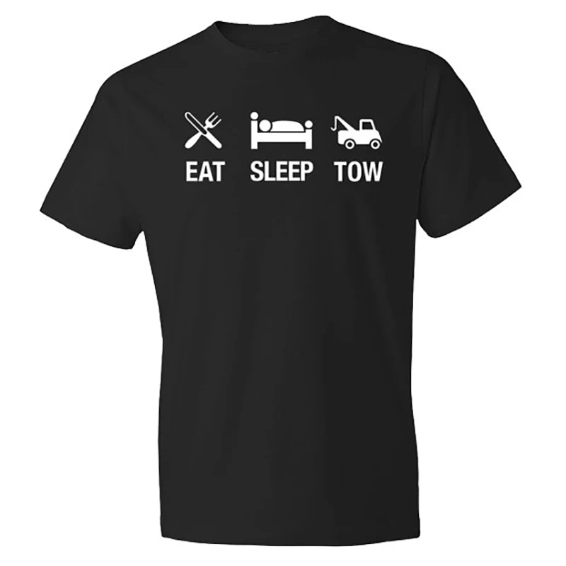 Mens T Shirts Fashion 2018 T Shirt Funny T Shirts Cotton Eat Sleep Tow Shirt  Graphic Tees Men T-shirt Plus Size Tshirt XS-XXXL
