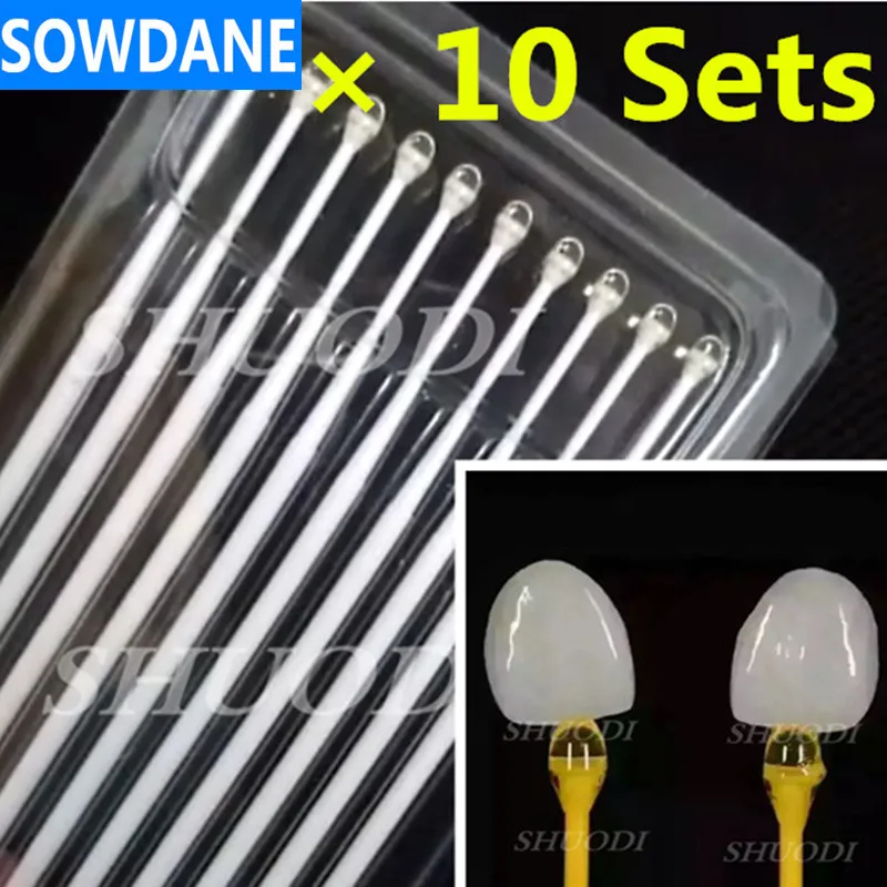 

100 Pcs Dental Sticks Staff Rubber Tools for Bonding porcelain veneer ( Random Color)