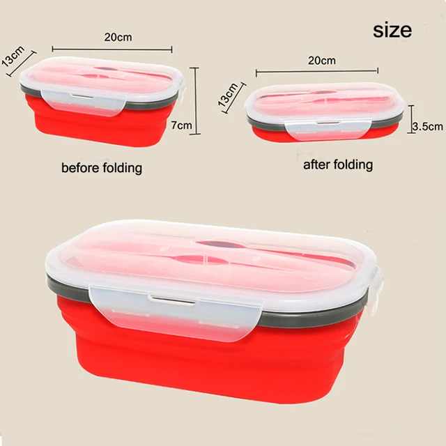 800 ml creative food containers portable silicone collapsible lunch 800 ml creative food containers portable silicone collapsible lunch box with fork in folding lunch seal