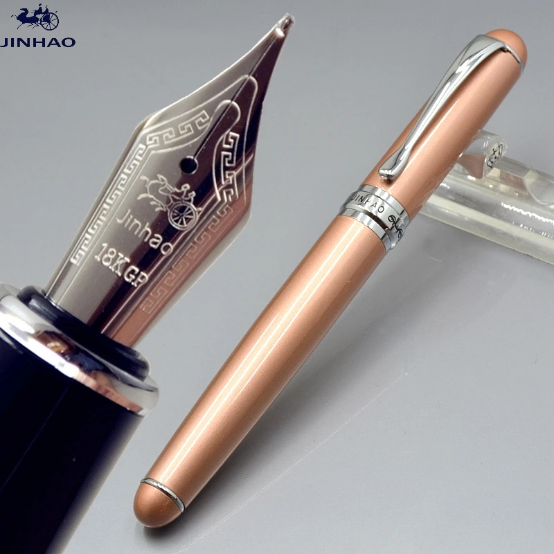 JINHAO X750 champagne metal fountain pen with Iraurita nib school