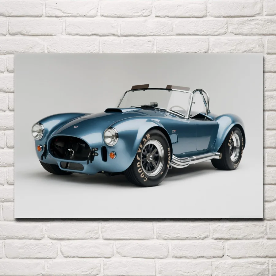 

cool retro shelby cobra car wallpaper living room decor home wall art decor wood frame fabric posters KE974