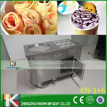 

110v220v fried ice cream machine/s1+6 fry ice pan /ice cream frying machine without refrigerant