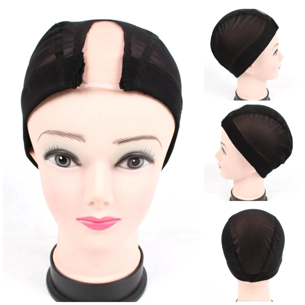 

JOY&BEAUTY U Part Shape Wig Cap Weaving Net Mesh Diy Black Stretchy Mesh Dome Weaving Caps For Making Wigs Hair Breathable