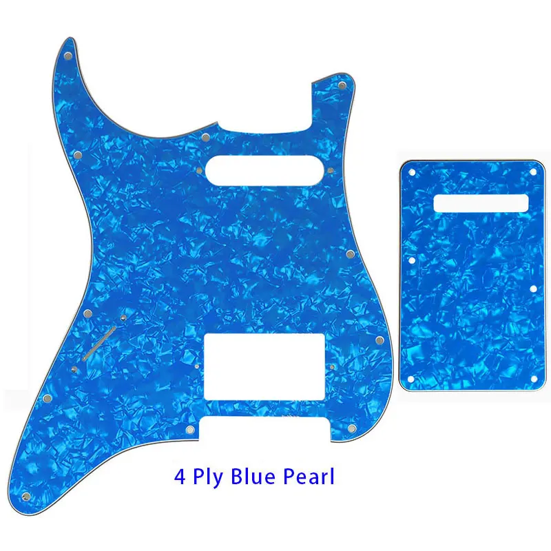 4Ply blue Pearl Guitar Parts For Left Handed USA Strat 72' 11 Screw Hole Standard PAF Humbcker Hs Guitar pickguard& Back Plate Scratch Plate - Цвет: 4Ply blue Pearl