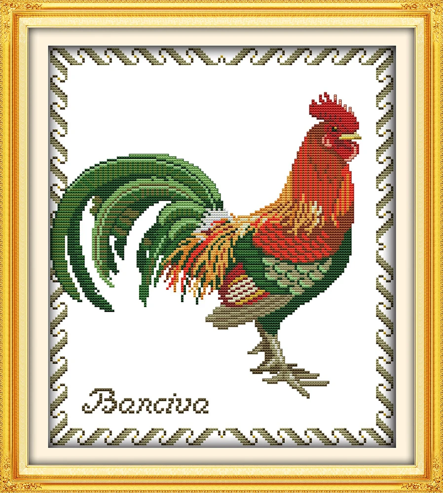 

The big cock (3) cross stitch kit animal bird x stitching aida 14ct 11ct count print canvas embroidery DIY handmade needlework