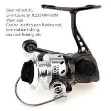 weihefishing Mini Fishing Reel Palm Size Metal Coil Poket Small Spinning Reel for Ice Fish Pen Fishing Rod