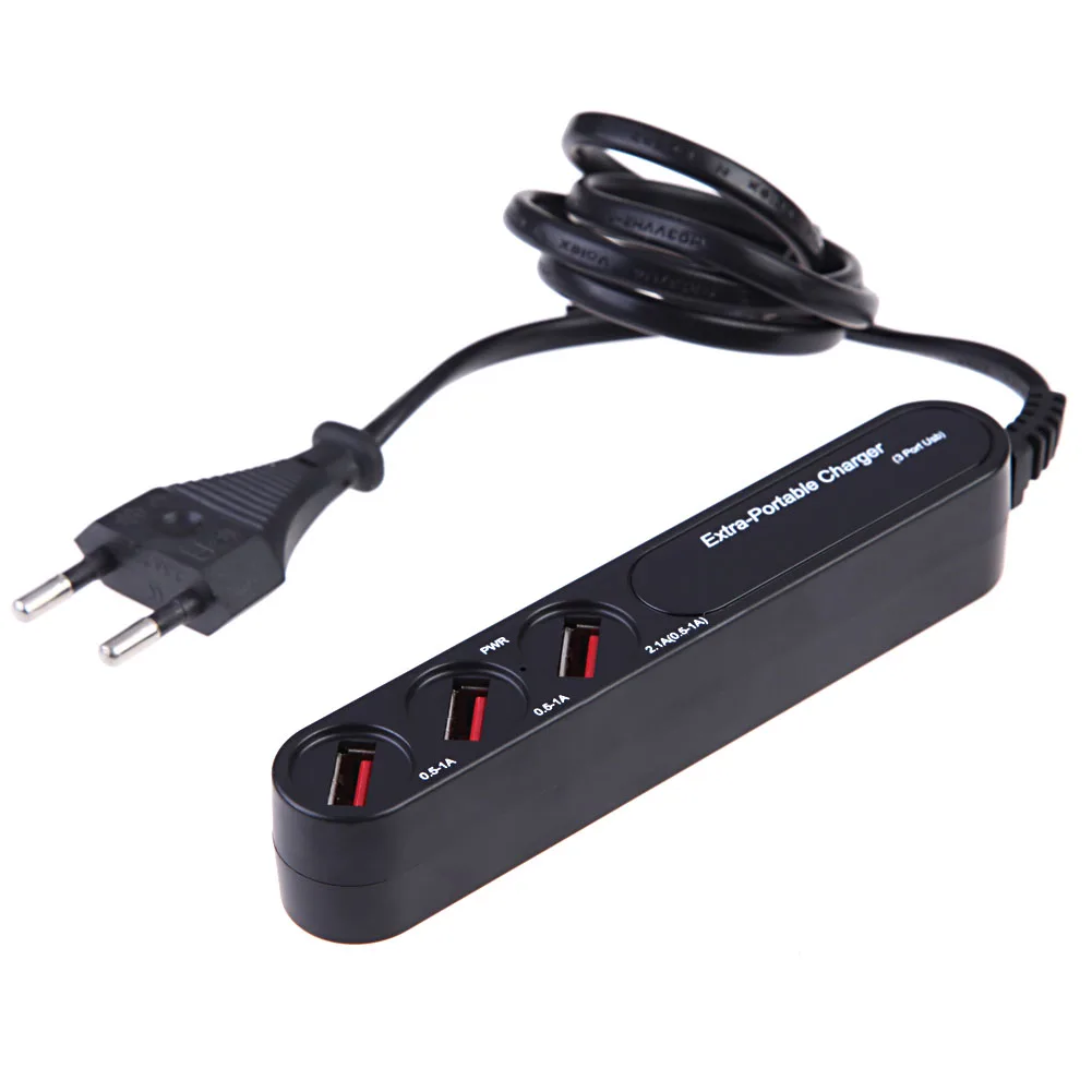 1 шт. AC 110 240 В многофункциональное 3 USB выходное зарядное устройство для смартфонов