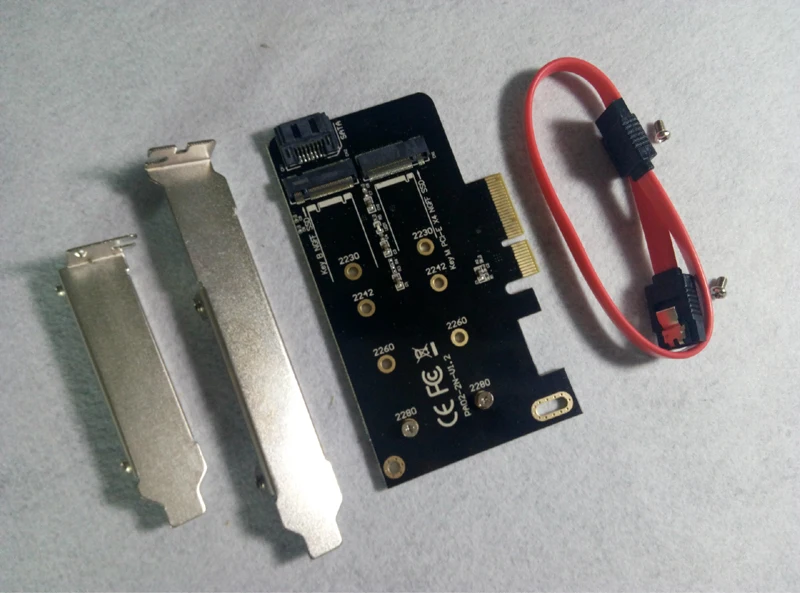 Двойной адаптер M.2 PCIe M2 SSD NVME M Key на базе SATA B к PCI E 3 0x4 контроллеру конвертерная