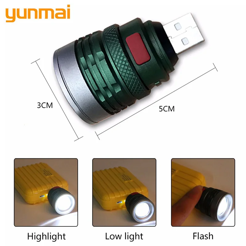 USB удобный мощный светодиодный фонарик портативный мини масштабируемый 3 режима карманный фонарь Lanterna lightitng для охоты и кемпинга