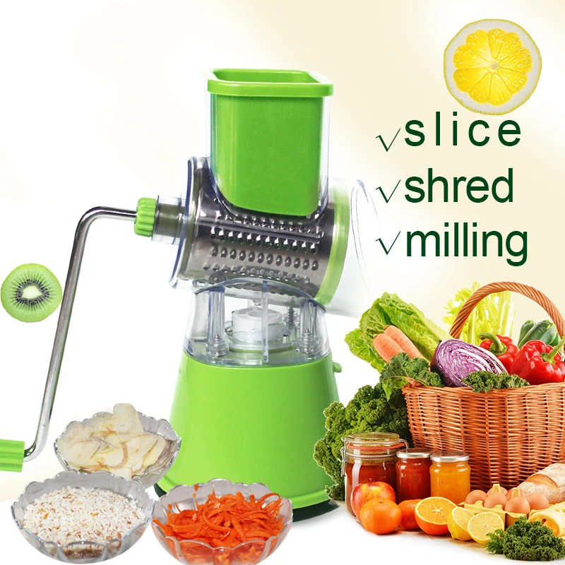 3 in 1 Manual Vegetable Cutter for Slice mill Shred Round Blades Blades