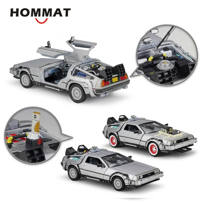 HOMMAT имитация МАСШТАБА 1:24 Welly DeLorean DMC 12 BTTF 1/2/3 модель автомобиля из сплава игрушка