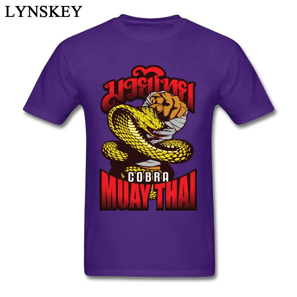 Printed On Men Casual T Shirts Discount Summer Short Sleeve O Neck Cotton Tops Shirts Slim Fit Clothing Shirt Top Quality cobra muay thai thailand martial art purple