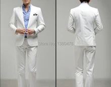 custom Classic Men’s Wedding Dress Bridegroom Tuxedos Best man Suit Wedding Groomsman(Jacket+Pants+Tie)white suits Free Shipping