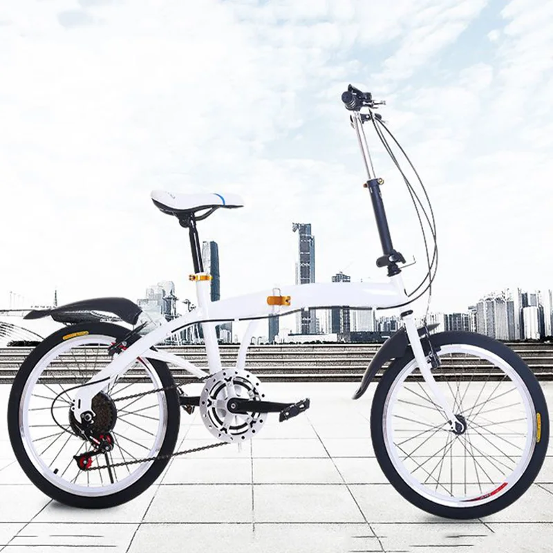 Best 20-Inch Folding Bicycle with Variable Speed Adult White Bicycle 5