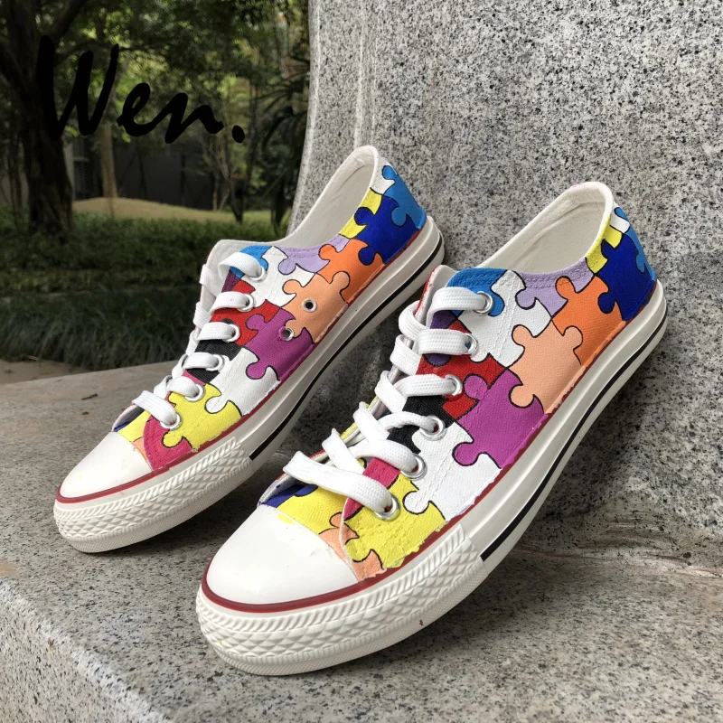 printed canvas sneakers
