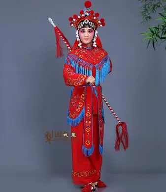 Пекинская опера одежда сценические костюмы даомадан женская одежда солдата ТВ кино сценический женский общий наряд Сычуань Юэ Кун опера - Цвет: Красный