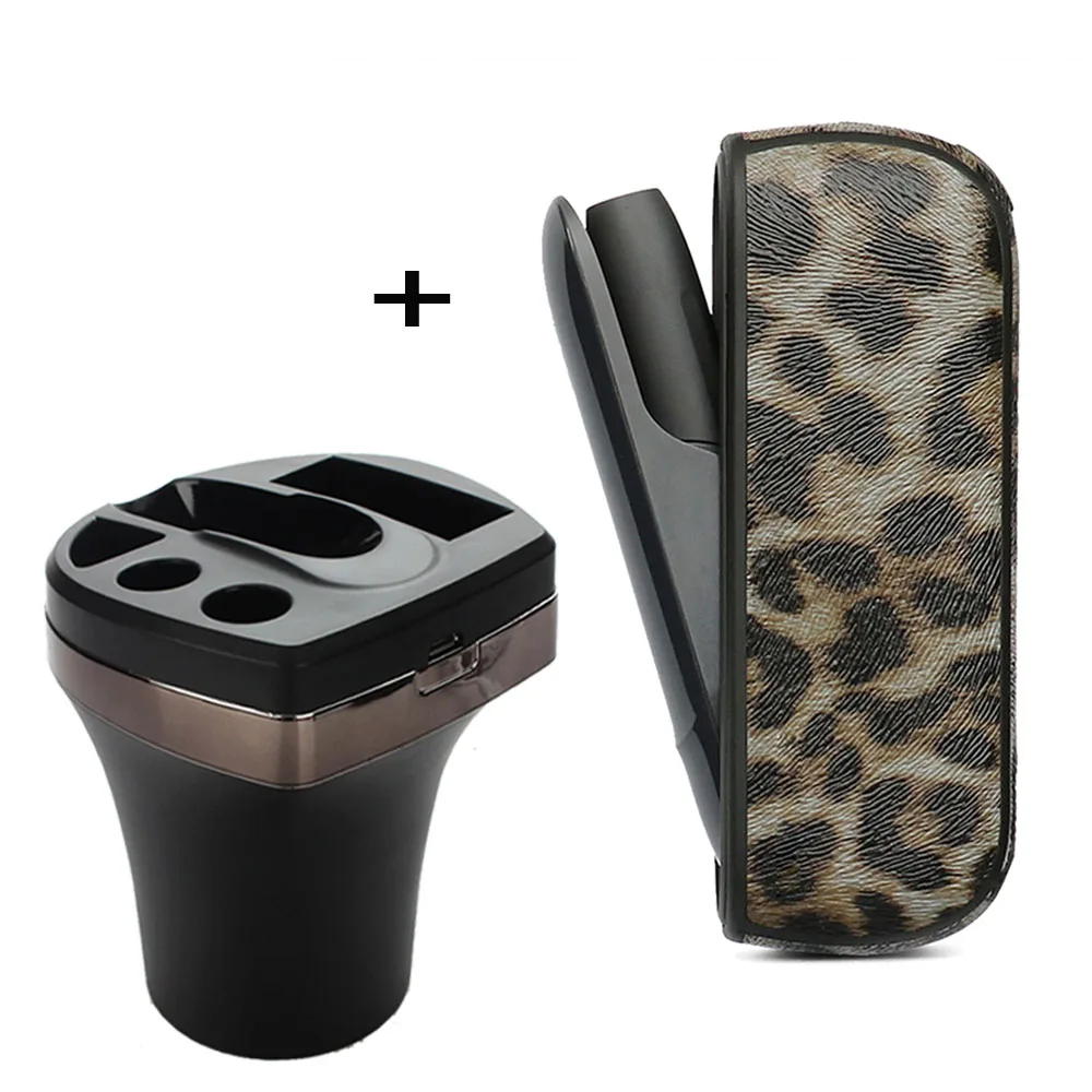 

JINXINGCHENG Leopard Case for Iqos 3.0 Cover and Car Charger for Iqos 3 Charging Leather Case Protective Holder Case with Charge