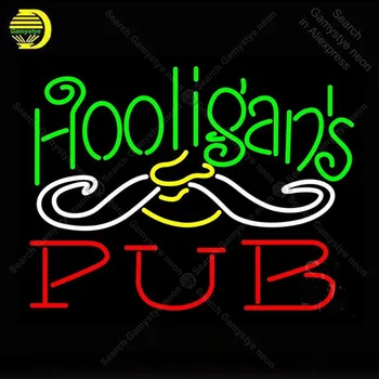 Neon Sign for Hooligans Pub Neon Bulbs Sign lamp Pub Display Beer Bar Club Light up wall sign Neon Sign for Room Letrero Lampara