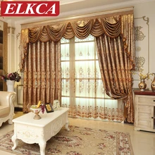 Luxury European Embroidered Curtains for Living Room Coffee Curtains for Bedroom Embroidered Voile Tulle Curtains for