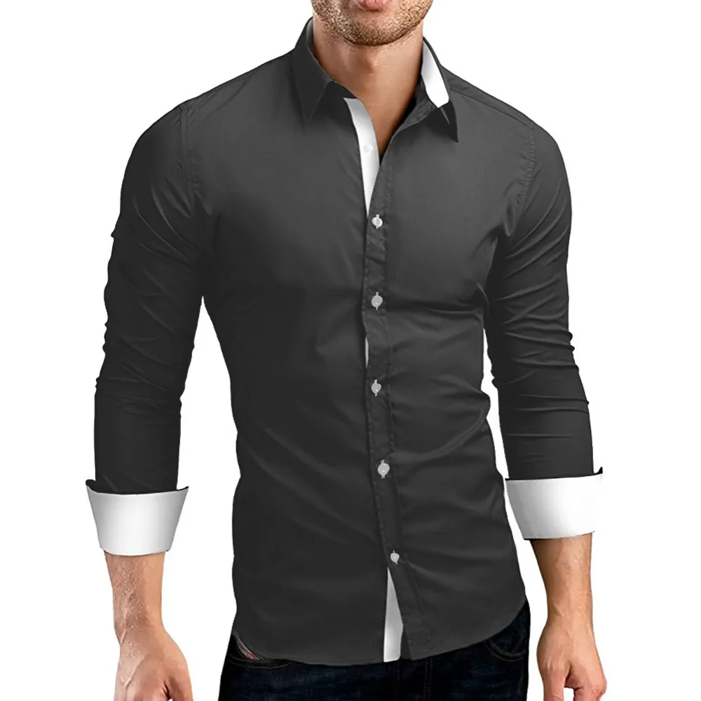 #4 DROPSHIP 2018 NEW HOT Fashion Men's Autumn Casual Formal Solid Slim Fit Long Sleeve Dress Shirt Top Blouse Freeship HTB1PZtChxTpK1RjSZR0q6zEwXXat - #4 DROPSHIP 2018 NEW HOT Fashion Men's Autumn Casual Formal Solid Slim Fit Long Sleeve Dress Shirt Top Blouse Freeship
