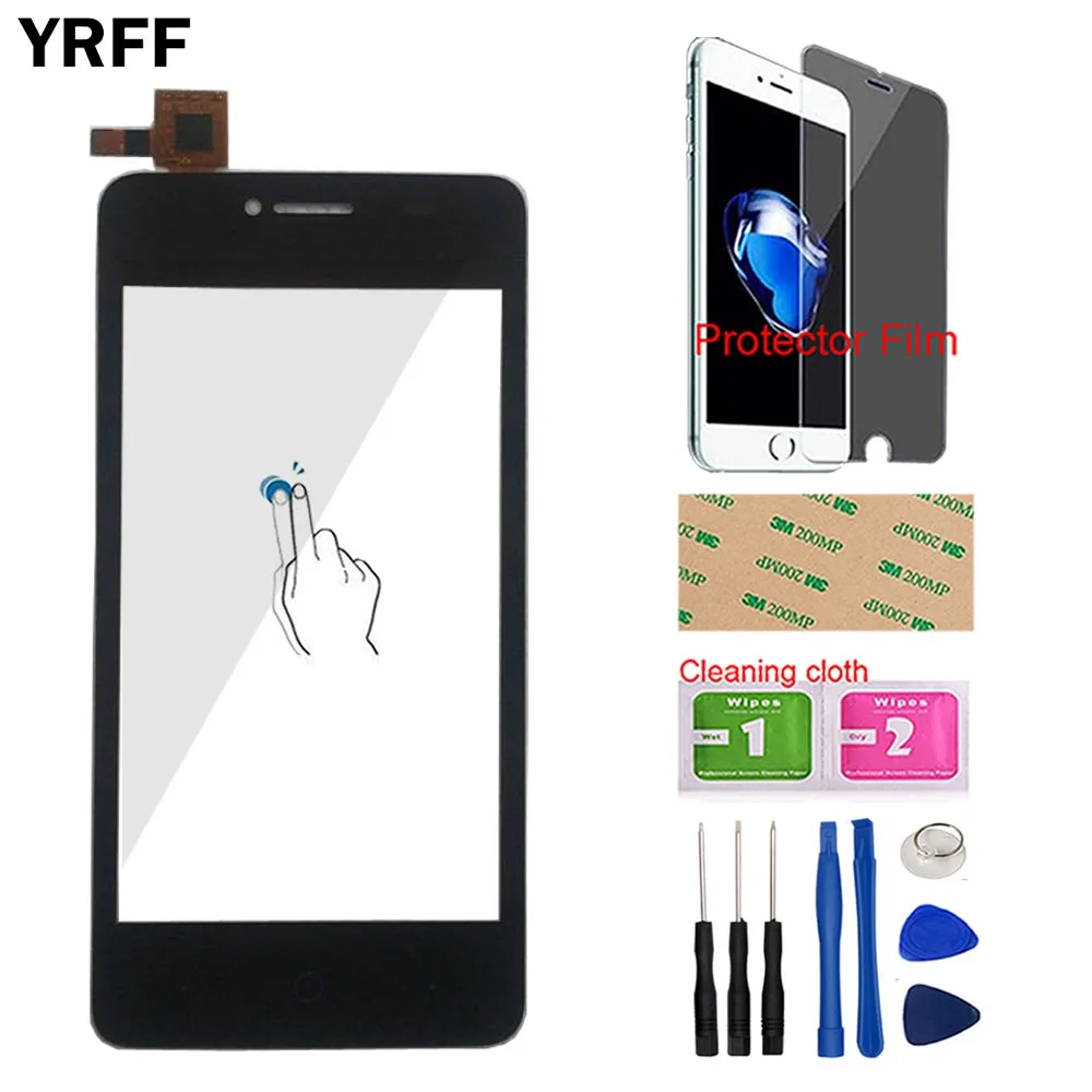 YRFF 4," AF3 сенсорный экран Переднее стекло для zte Blade AF3 T221 A5 Pro Сенсорный экран дигитайзер Сенсорная панель инструменты защитная пленка - Цвет: Black With Tools
