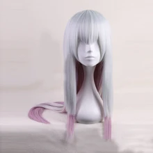 Лолита 80 см длинные разноцветные светло-фиолетовые прямые Аниме Синтетические женщины косплей парик+ парик Кепка термостойкие H762378