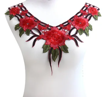 

Floral Neck Lace Collar Venise Applique Embroidered Collar Trimming Sew on Patches Scrapbooking Sewing Accessories 10piece/T1396