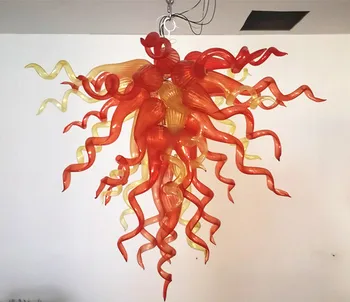 

Cheap Unique Designed Handmade Blown Glass Chandeliers Orange Crystal Chandelier