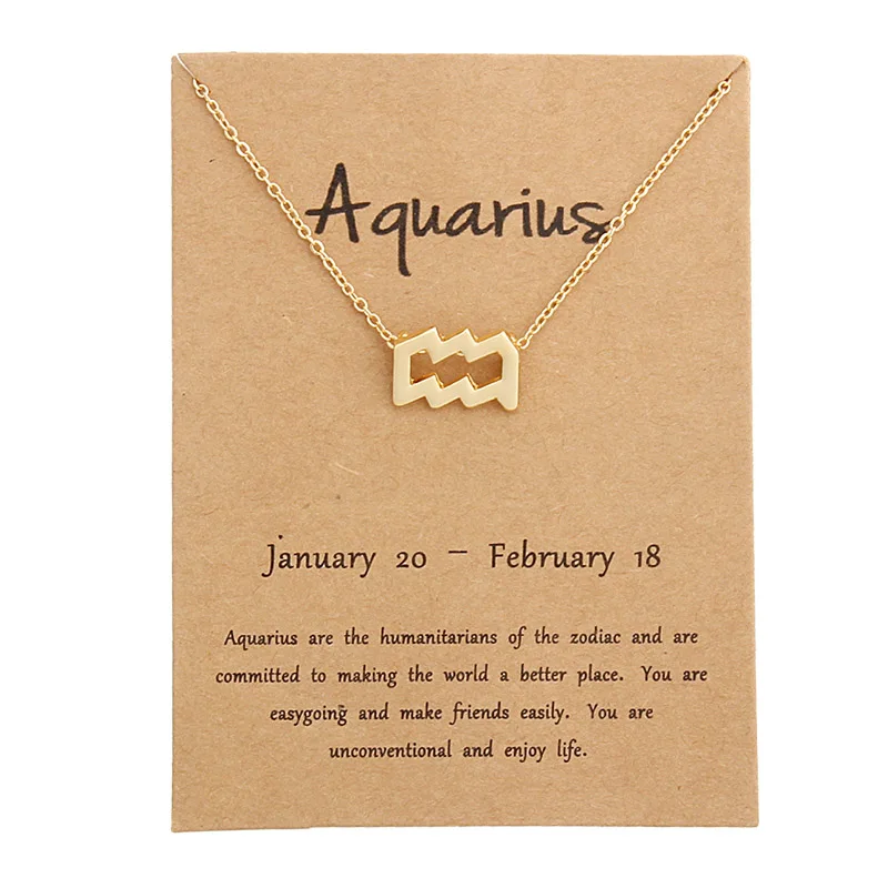 

1 Pcs Fashion Jewelry Zodiac 12 Constellation Aquarius Pendant Necklace For Women Gifts