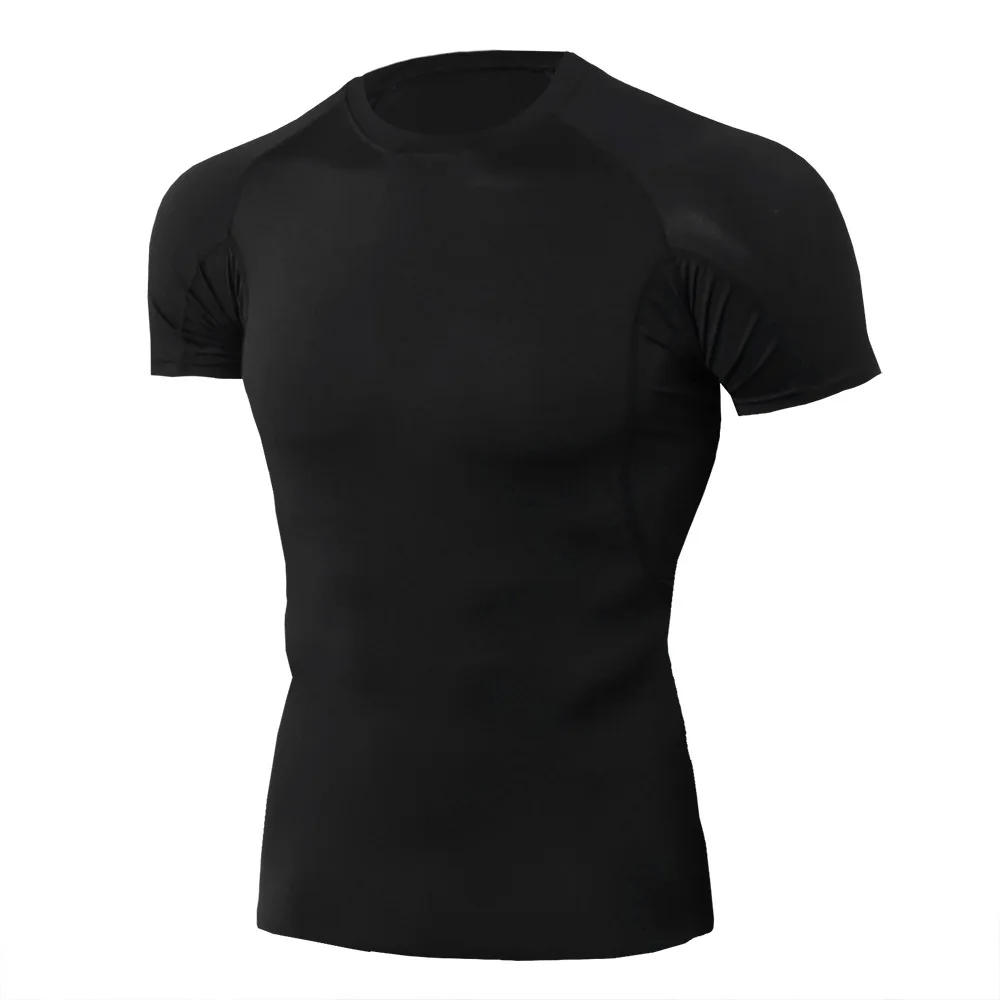 Горячая быстросохнущая компрессионная спортивная рубашка для мужчин для бега фитнес футболка облегающая футболка Рашгард Футбол Баскетбол Джерси тренажерный зал спортивная одежда Demix