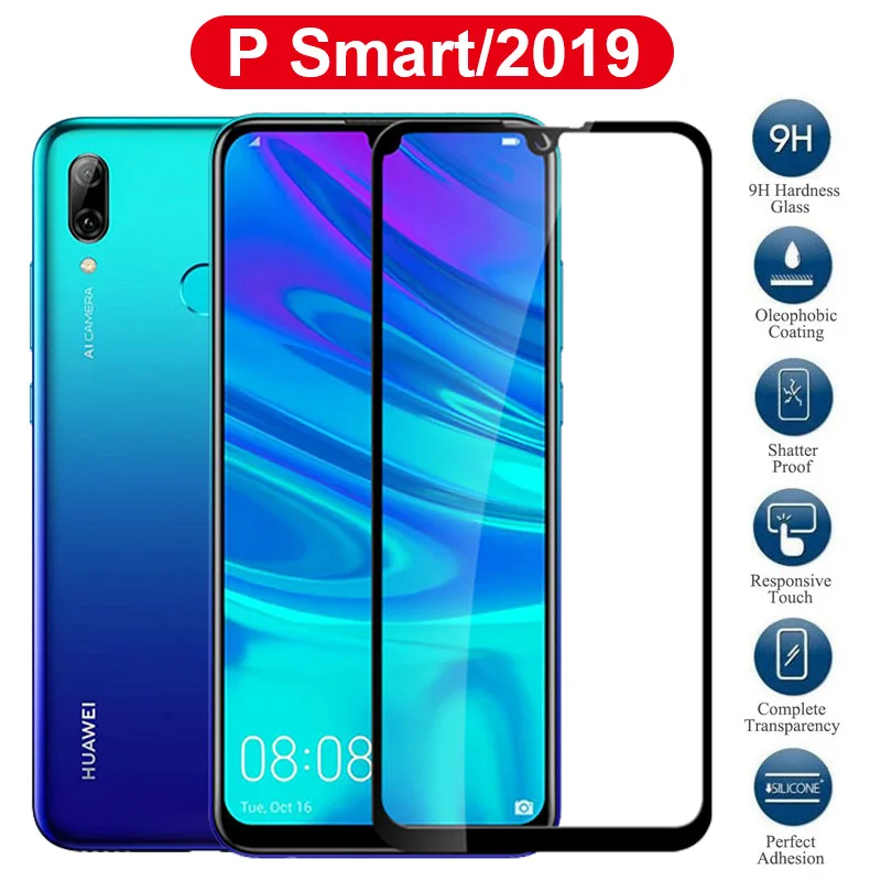 

Protective glass for huawei p smart 2019 screen protector psmart smar armored tempered film huaweii huawey sheet protection cam