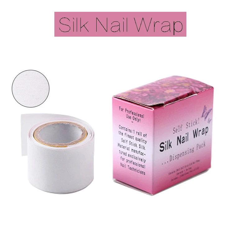 

1 Box /Roll Nail Art Silk Wrap Extension Nail Repair Self Stick Tool With Dispenser Box tape Approx. 3cm wide * 1m long,HJ8787po