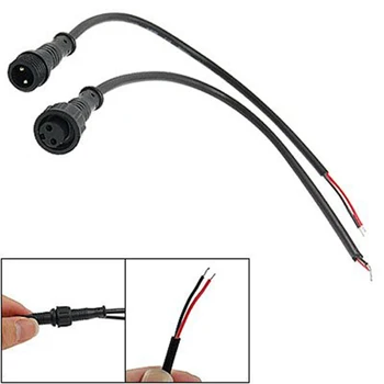 

LIXF HOT Male Female Plug 2 Pin LED Waterproof Connector Cable 220V Black