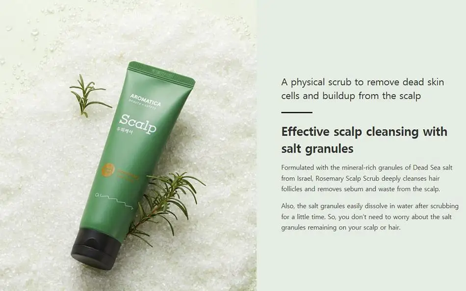 Aromatica Rosemary Scalp Scrub 165g Hair Care Mineral Dead Sea Salt Shampoo Cleaning Hair Follicles Dandruff Prevent Hair Loss Aromatica Rosemary Scalp Scrub 165g Hair Care Mineral Dead Sea Salt Shampoo Cleaning Hair Follicles Dandruff Prevent Hair Loss