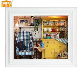 DIY Doll House Wooden Doll Houses Miniature DIY Dollhouse Furniture Kit Photo Frame Handmade Toys For Child Gift Decoration Toys 1