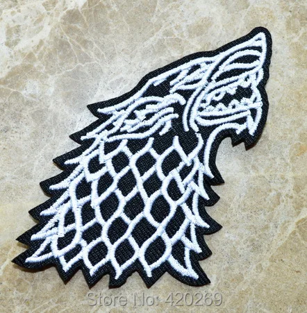 Game of Thrones Stark Direwolf Embroidered Cloth Iron On Patch
