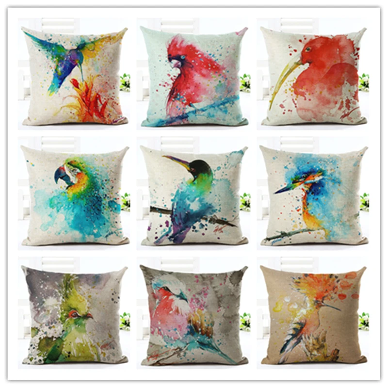 

Fashion cushion cover Bird pillow case cojins/almofadas 45Cmx45Cm Square Valentine Day Gift Handmade 3D Throw Pillows