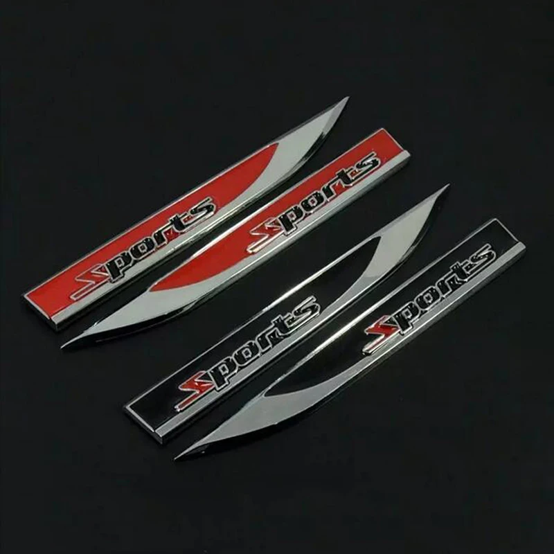 2pcs Car Chromed Emblem Badge Decal Sticker Cars Fender Side Metal