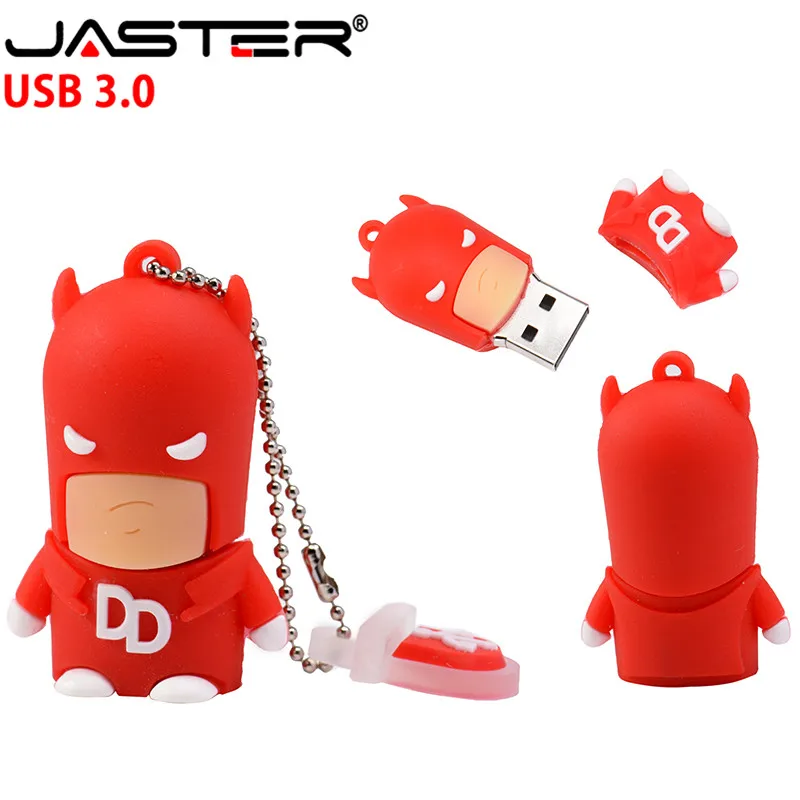 JASTER USB 3,0 мультяшный Супермен Spiderman Бэтмен Капитан Америка силиконовый USB флеш-накопитель 64GB 4GB16GB 32GB USB