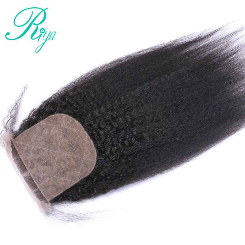 kinky straight bundles with 4X4 silk base closure (6)