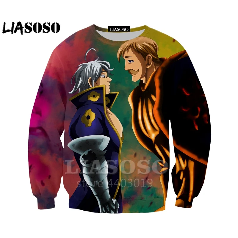 

LIASOSO Anime The Seven Deadly Sins Nanatsu No Taizai 3D Print Men Women Sweatshirt Harajuku sweatshirts hip hop clothes As11