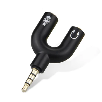 

2 in 1 Splitter 3.5mm Audio Earphone aux to Female Jack headphone microphone Mic Converters combine for Computer Notebook phone