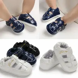 Летние детские сандалии для новорожденных мальчиков и девочек из искусственной кожи нескользящая обувь для малышей Детская подошва