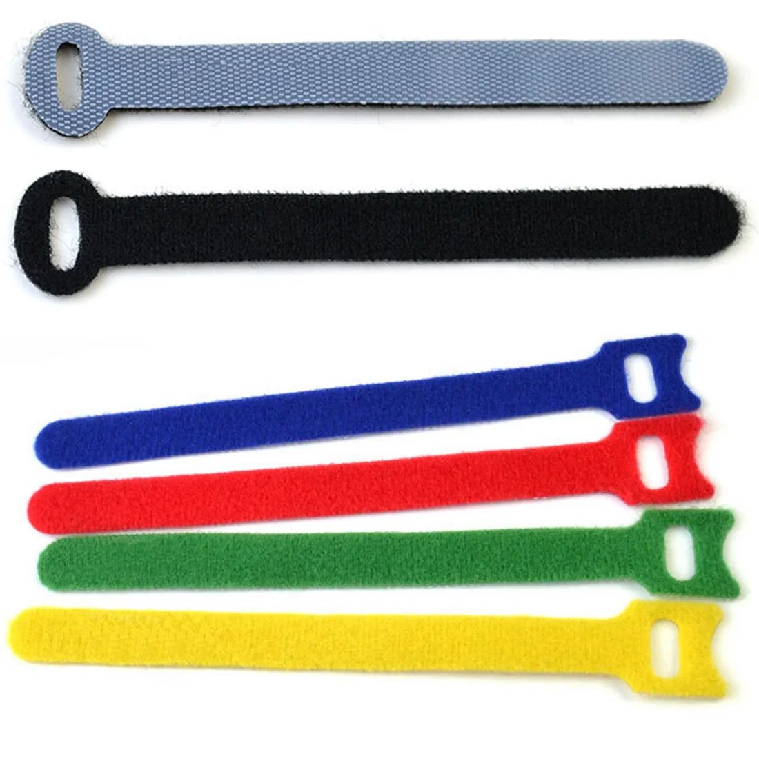 10pcs 6/" Self Adhesive Nylon Hook Loop Cable Ties Fastener Strap Cord Organizer