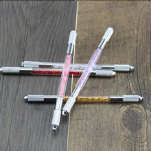 Перманентный микроблейдинг ручка кристалл руководство игла с микролезвием держатель Caneta Tebori бровей Татто красота инструмент 2 головки может использоваться