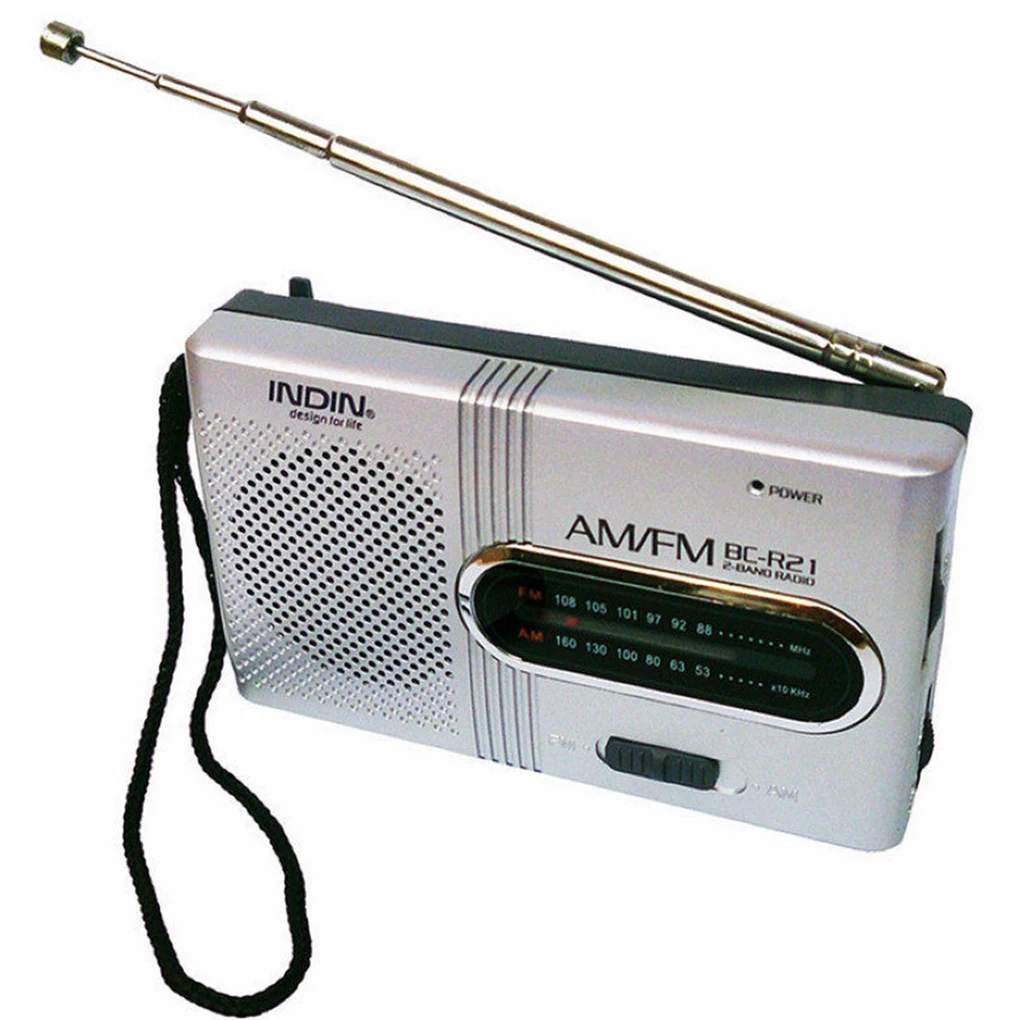 

Universal BC-R21 Mini Radio Portable AM FM Telescopic Antenna Pocket Radio World Receiver Speaker Battery Powered