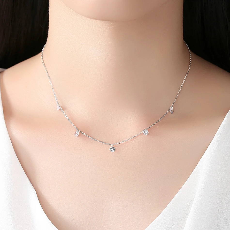 BELAWANG, роскошное 925 серебряное ожерелье с подвеской, стразы ...